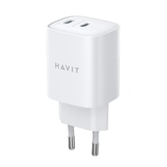 Zidni punjač 45W Havit UC45W s 2x USB-C priključka - bijeli