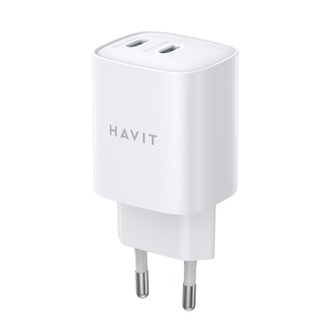 Zidni punjač 45W Havit UC45W s 2x USB-C priključka - bijeli Zidni punjač 45W Havit UC45W s 2x USB-C priključka - bijeli