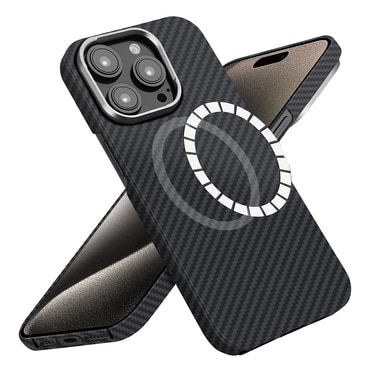 Premium maskica Techsuit Aramid Fiber s MagSafe podrškom za iPhone 15 Pro Max - black