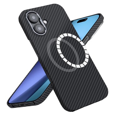 Premium maskica Techsuit Aramid Fiber s MagSafe podrškom za iPhone 17 - black Premium maskica Techsuit Aramid Fiber s MagSafe podrškom za iPhone 17 - black