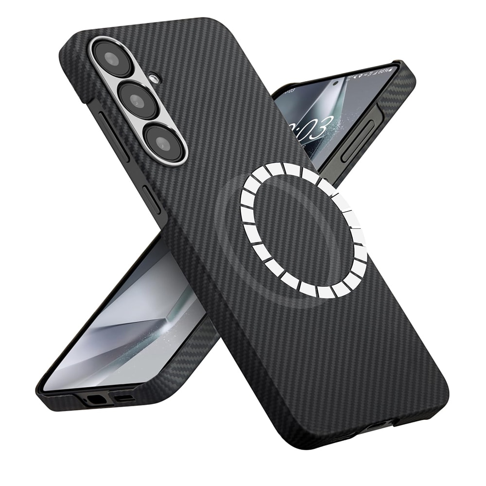 Premium maskica Techsuit Aramid Fiber s MagSafe podrškom za Samsung Galaxy S25 - black