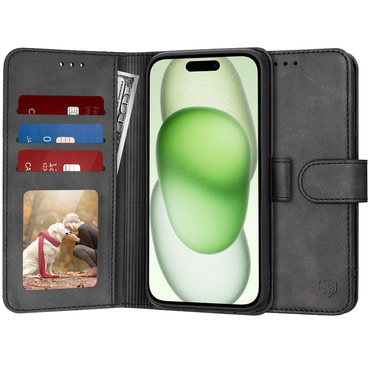 Torbica Techsuit "Diary Book" za iPhone 15 Plus - crna