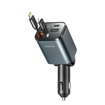 Autopunjač Joyroom  "CCL05" 4u1 sa USB-C i USB-A ulazom i dva izvlačna kabla USB-C i Lightning 30W - crni Autopunjač Joyroom  "CCL05" 4u1 sa USB-C i USB-A ulazom i dva izvlačna kabla USB-C i Lightning 30W - crni
