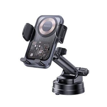 Auto držač Yesido "C307" s električnim zatvaranjem, 15W bežičnim brzim punjenjem i 360° rotacijom – prozirni