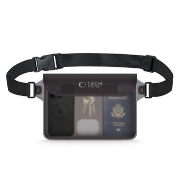 Univerzalna okopojasna torbica Tech-Protect "UWP10" s vodonepropusnošću do 30m - crna