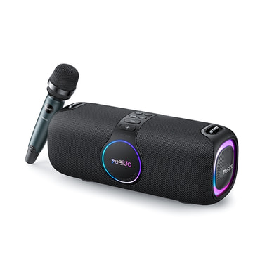 Bluetooth zvučnik s ikrofonom Yesido "YSW21" za karaoke i zabavu s RGB osvjetljenjem - crni