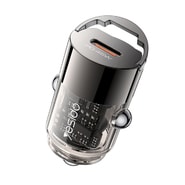 Autopunjač Yesido "Y67" s PD 45W brzim punjenjem, USB-Culazom i aluminijskim kućištem - crni