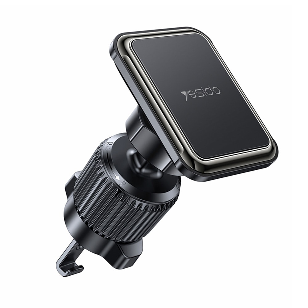 Kompaktni magnetni držač za ventilacijski otvor Yesido C245 s podesivim kutom i šest magneta za sigurno pričvršćivanje - crni