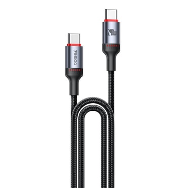 USB-A u USB-C pleteni kabel za punjenje i prijenos podataka Yesido"CA185" 240W i 480MBps - 1.2m - crni