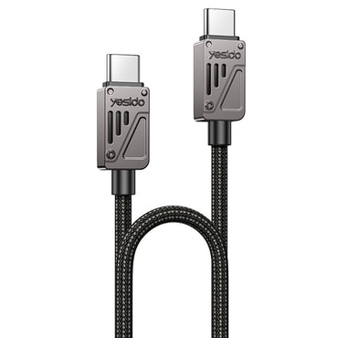 USB-A u USB-C pleteni kabel za punjenje i prijenos podataka Yesido "CA196" 60W i 480MBps - 1.2m - crni