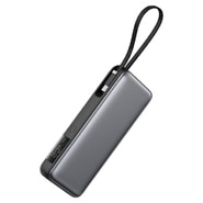 Power bank Acefast M22 20000 mAh s ultra brzim PD130W punjenjem, 2x USB-C i 1x USB-A izlazima te ugrađenim USB-C kabelom - sivi