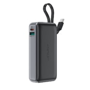 Power bank Acefast M7 10000 mAh s ugrađenim USB-C kabelom, LED indikatorom i brzim punjenjem od 30W - crni