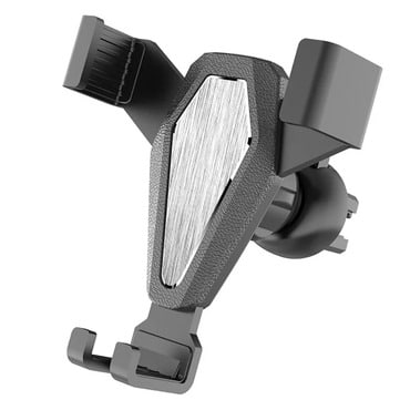 Univerzalni gravitacijski auto držač za ventilacijski otvor s aluminijskim okvirom, podesivim kutom i stabilnim prihvatom - crni