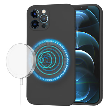 Silikonska maska Techsuit SoftFlex MagSafe za iPhone 12 Pro Max - crna