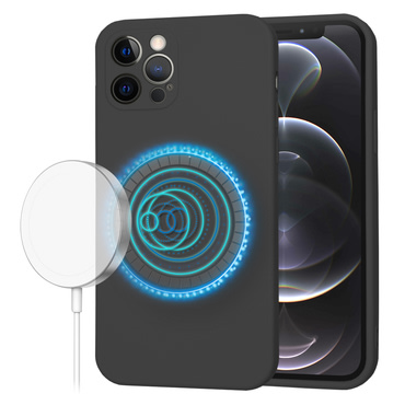 Silikonska maska Techsuit SoftFlex MagSafe za iPhone 12 Pro - crna