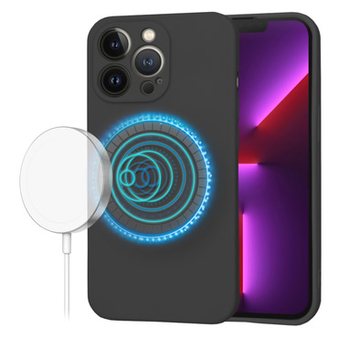 Silikonska maska Techsuit SoftFlex MagSafe za iPhone 13 Pro - crna