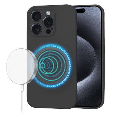 Silikonska maska Techsuit SoftFlex MagSafe za iPhone 15 Pro - crna