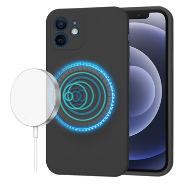 Silikonska maska Techsuit SoftFlex MagSafe za iPhone 12 - crna