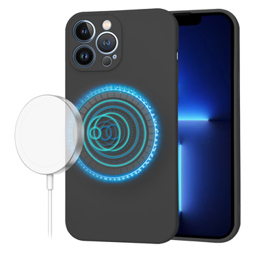 Silikonska maska Techsuit SoftFlex MagSafe za iPhone 13 Pro Max - crna