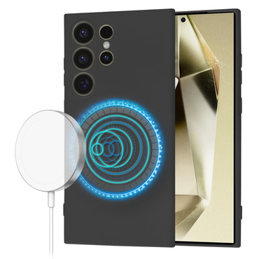 Silikonska maska Techsuit SoftFlex MagSafe za Samsung Galaxy S24 Ultra - crna