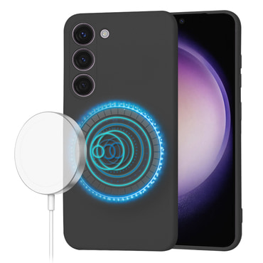 Silikonska maska Techsuit SoftFlex MagSafe za Samsung Galaxy S23 - crna