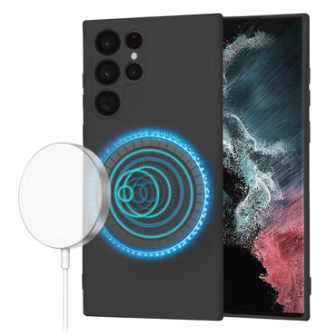 Silikonska maska Techsuit SoftFlex MagSafe za Samsung Galaxy S22 Ultra - crna