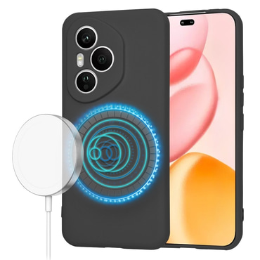 Silikonska maska Techsuit SoftFlex MagSafe za Honor 400 Pro - crna