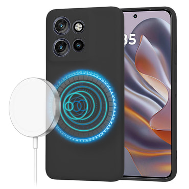 Silikonska maska Techsuit SoftFlex MagSafe za Motorola Edge 50 Neo - crna