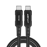 USB-C u USB-C pleteni kabel za punjenje i prijenos podataka Acefast "C4-03" 100W i 480MBps - 1.2m - crni