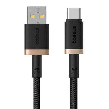 USB u USB-C punjački i podatkovni kabel Baseus Dura Series - 60W, 480Mbps - 2 m - zlat/crni