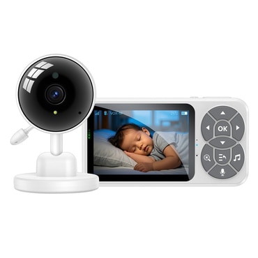 Baby monitor Yesido KM26 s 3,5" LCD zaslonom, infracrvenim noćnim načinom rada i 2,4 GHz vezom - bijeli