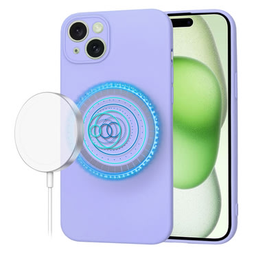 Silikonska maskica Techsuit SoftFlex MagSafe za iPhone 15 Plus - ljubičasta