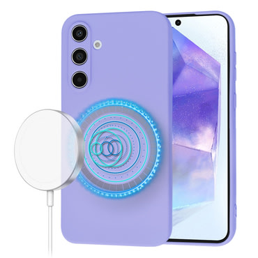 Silikonska maskica Techsuit SoftFlex MagSafe za Samsung Galaxy A55 - ljubičasta