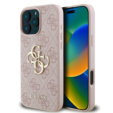 Originalna maska Guess "4G Big Metal Logo" za iPhone 16 Pro - pink