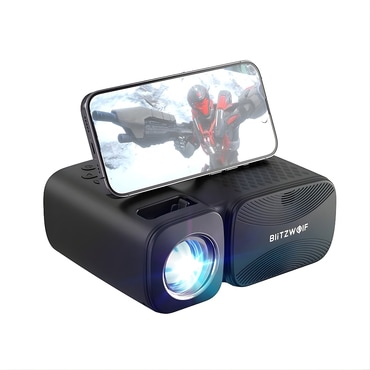 Mini projektor BlitzWolf BW-V3 s 1080p projekcijom, 250 ANSI lumena i Wi-Fi/BT povezivanjem - crni