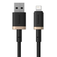 USB u lightning punjački i podatkovni kabel Baseus Dura Series - 2.4A, 480Mbps - 2 m - zlat/crni