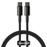 Pleteni kabel za punjenje i prijenos podataka  100W USB-A u USB-C kabel Baseus "Tungsten Gold" - 1m - crni