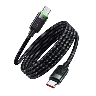 Pleteni kabel za punjenje i prijenos podataka 60W USB-C u USB-C McDodo "CA-2000"  s magnetskim namatanjem - 1.2m - crni