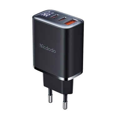 Zidni punjač Mcdodo CH-2180 30W s 2x USB-C, 1x USB-A izlazom i digitalnim pokazivačem - crni