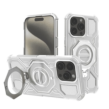 Hibridna maska "Carbon Shield Pro" za iPhone 15 Pro - white transparent