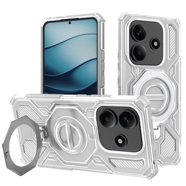 Hibridna maska "Carbon Shield Pro" za Xiaomi Redmi Note 14 5G - white transparent