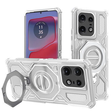 Hibridna maska "Carbon Shield Pro" za Motorola Edge 50 Pro - white transparent