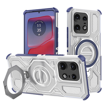 Hibridna maska "Carbon Shield Pro" za Motorola Edge 50 Pro - blue transparent