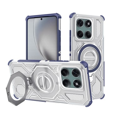 Hibridna maska "Carbon Shield Pro" za Motorola Edge 60 / Edge 60 Fusion - blue transparent