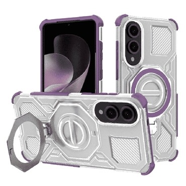 Hibridna maska "Carbon Shield Pro" za Samsung Galaxy S25 Edge - purple transparent