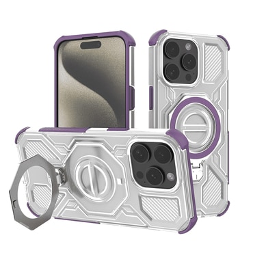 Hibridna maska "Carbon Shield Pro" za iPhone 15 Pro - purple transparent