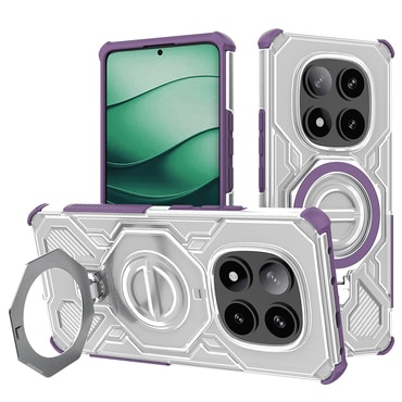 Hibridna maska "Carbon Shield Pro" za Xiaomi Redmi Note 14 Pro Plus 5G - purple transparent
