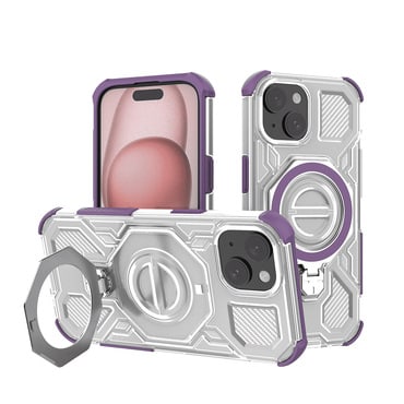 Hibridna maska "Carbon Shield Pro" za iPhone 15 - purple transparent