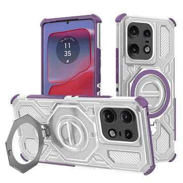 Hibridna maska "Carbon Shield Pro" za Motorola Edge 50 Pro - purple transparent