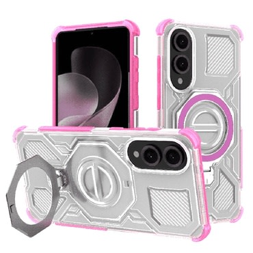 Hibridna maska "Carbon Shield Pro" za Samsung Galaxy S25 Edge - pink transparent